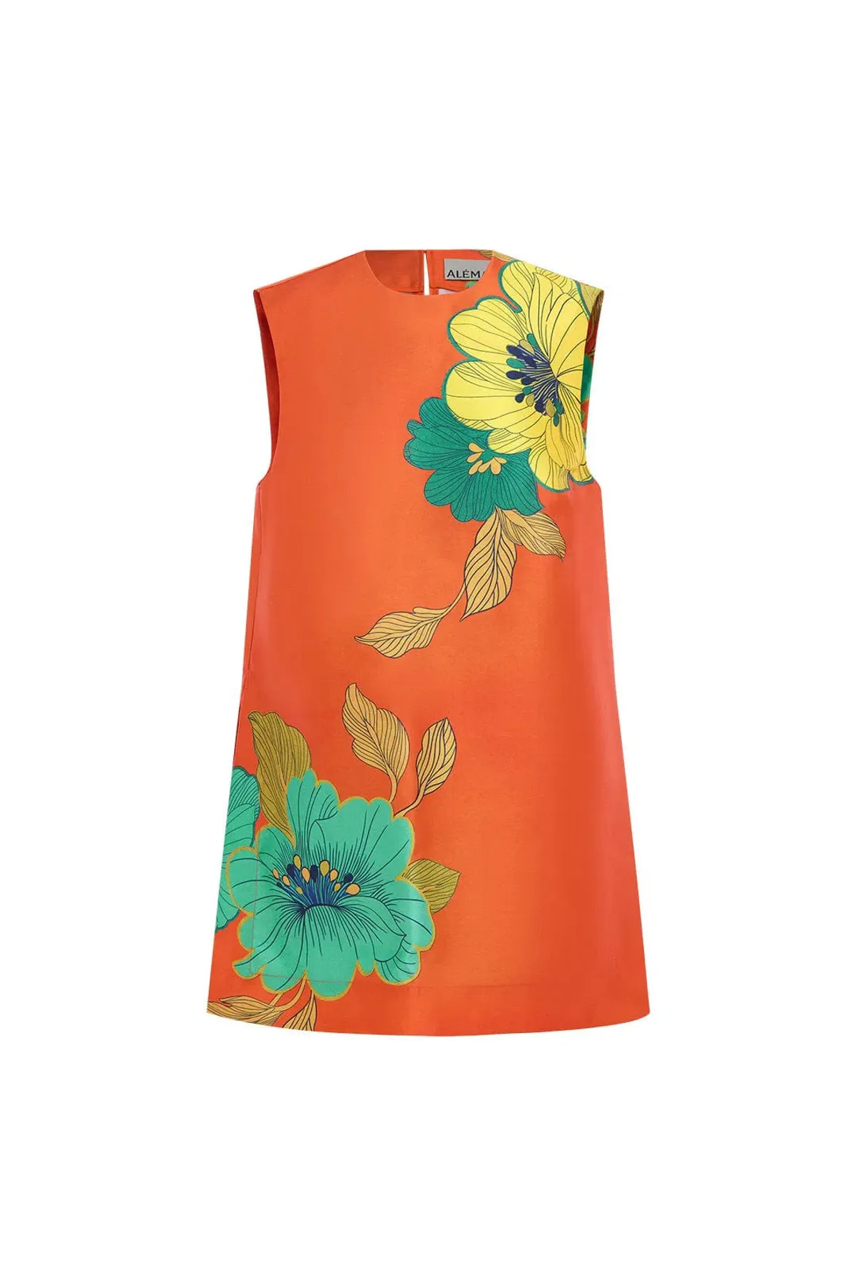 Alemais Piato Mini Dress Orange/Floral Size 12 - Image 4
