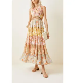 Zimmermann Postcard Pleated Midi Dress Splice Size 0 /Au 8 for rent on The Volte - image 1