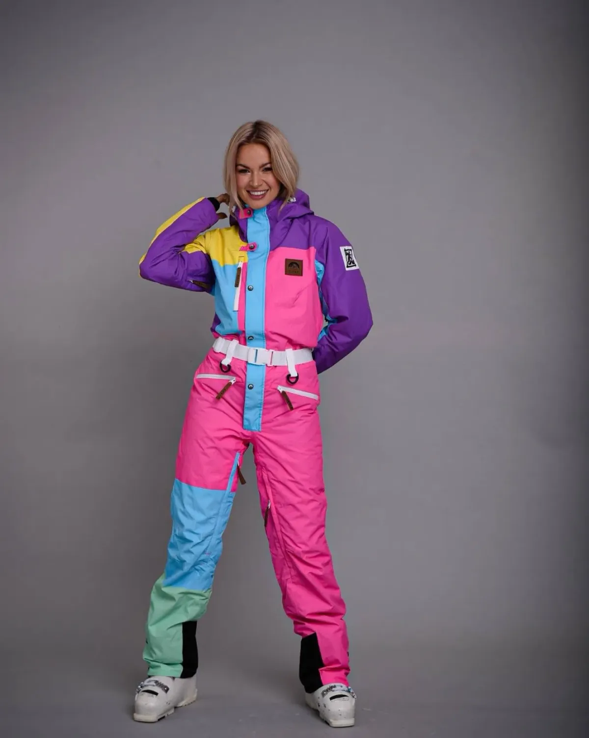 OOSC So Fetch Women’s Retro Ski Suit Pastel Multi Size 6 - Image 1
