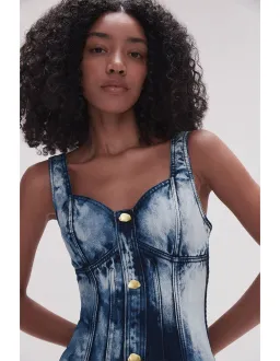 Aje Enigma Denim Midi Dress Print Size 6 for rent on The Volte - image 4