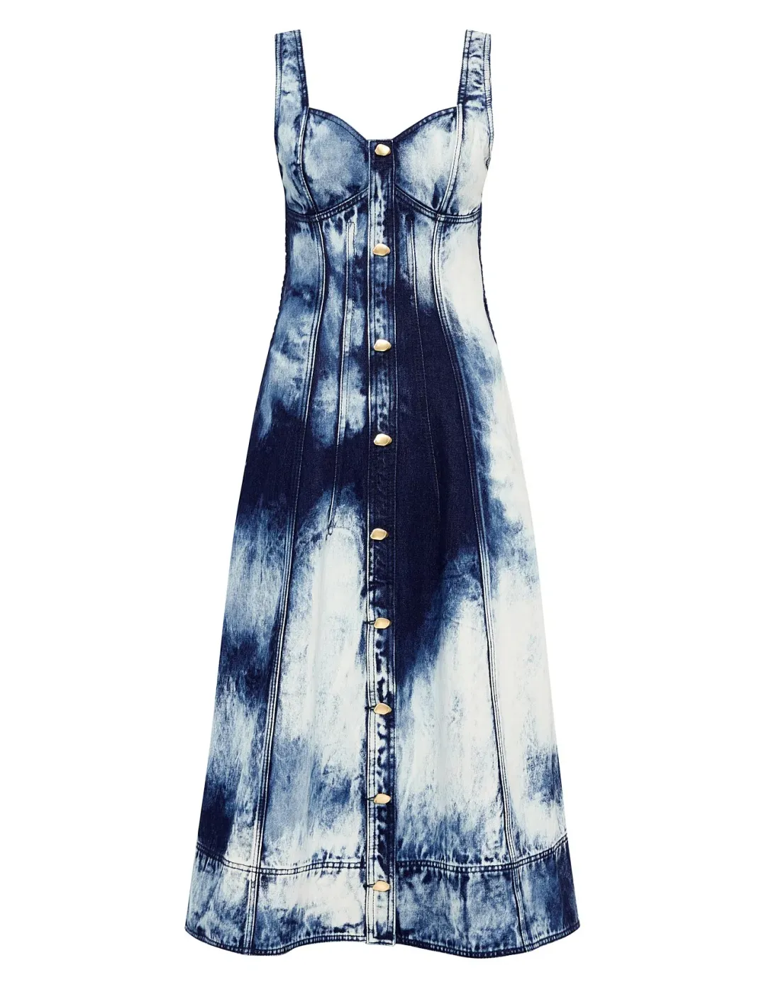 Aje Enigma Denim Midi Dress Print Size 6 for rent on The Volte - main image