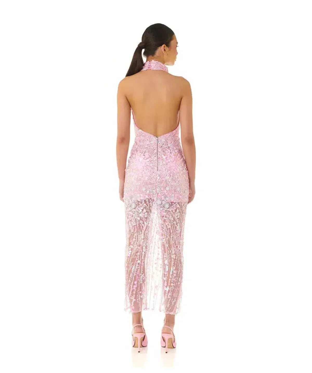 Eliya The Label Laura Midi Dress Pink Size 10 - Image 2
