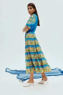 Alemais Lindah Tiered Midi Dress Floral Size 12 for rent on The Volte - image 2