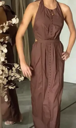 Joslin Elinor Coconut Dress Brown Size 12 for rent on The Volte - image 2