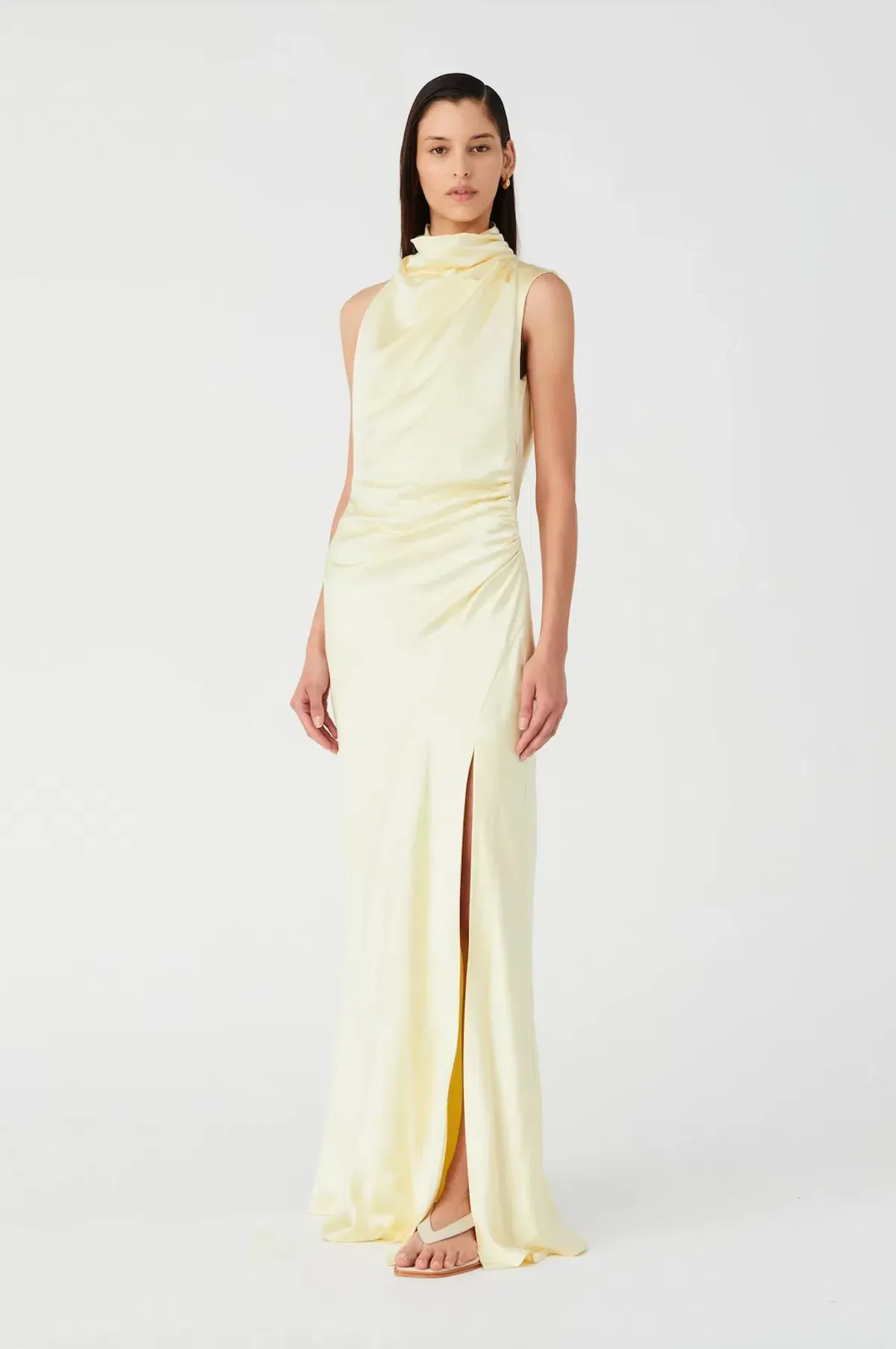 Misha Constantina Gown in Soft Gold Size 6 - Image 2