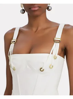 Dionlee Fan Lace Zip Dress in White Size XXS / AU 4 for rent on The Volte - image 4
