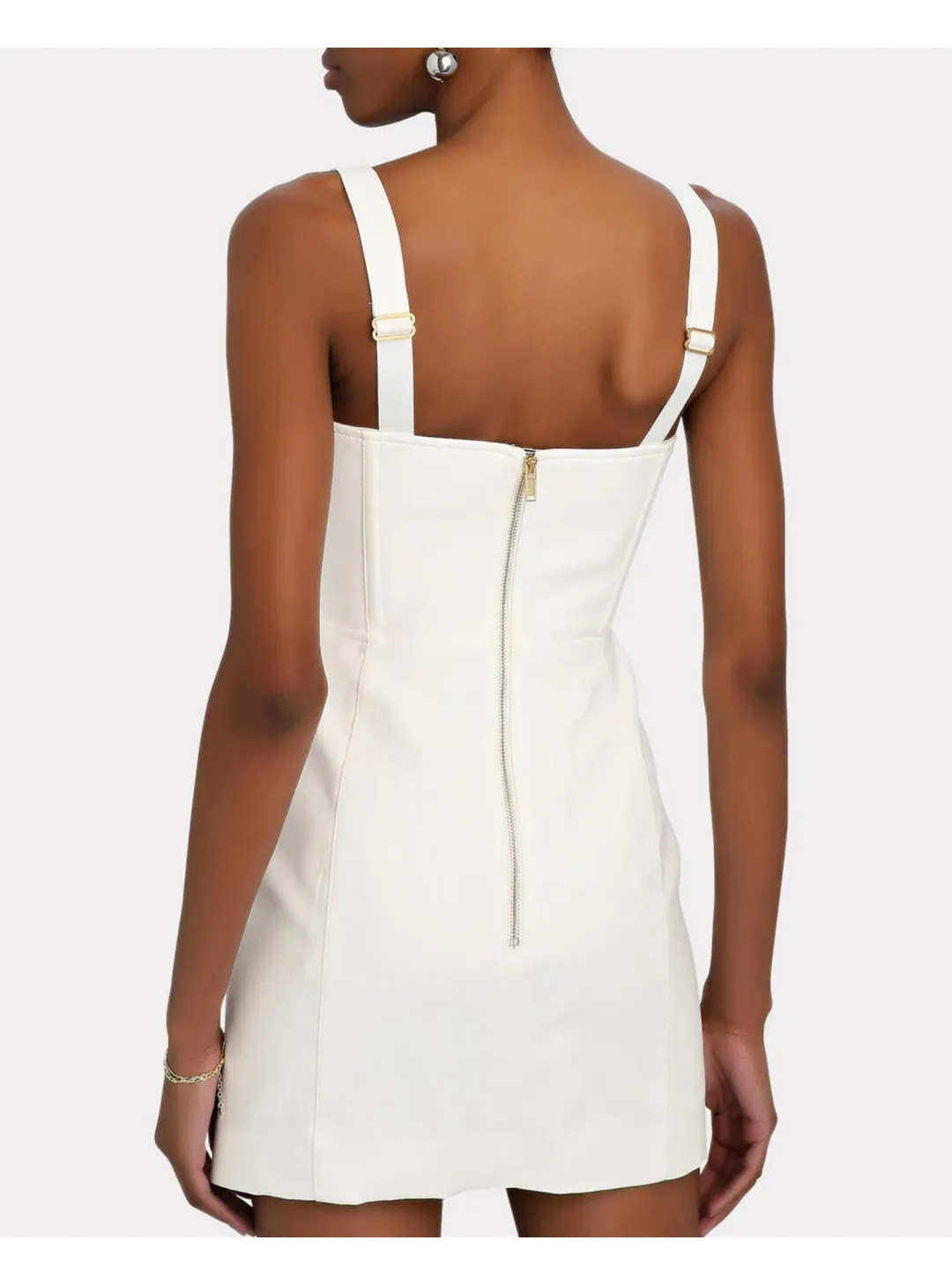 Dionlee Fan Lace Zip Dress in White Size XXS / AU 4 for rent on The Volte - main image