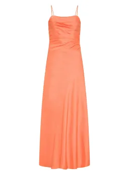 Aje Clarice Draped Maxi Dress in Sunset Orange Size AU 10 for rent on The Volte - image 5