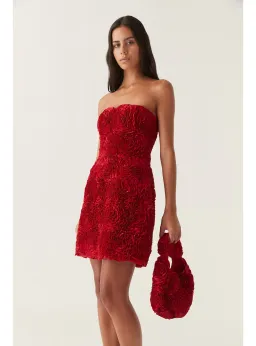 Aje Gazer Rosette Mini Dress Scarlet Red Size AU 6 for rent on The Volte - image 4