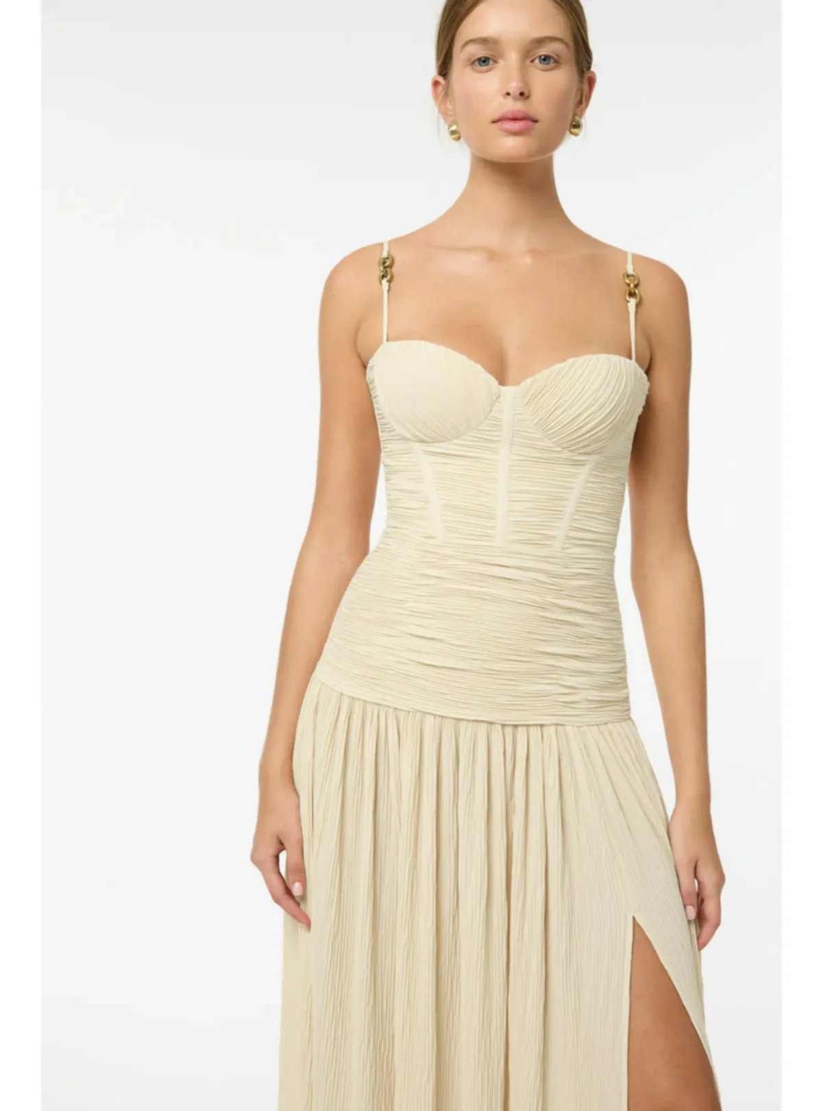 Manning Cartel Double Time Pleat Dress in Nougat Size AU 8 - Image 2