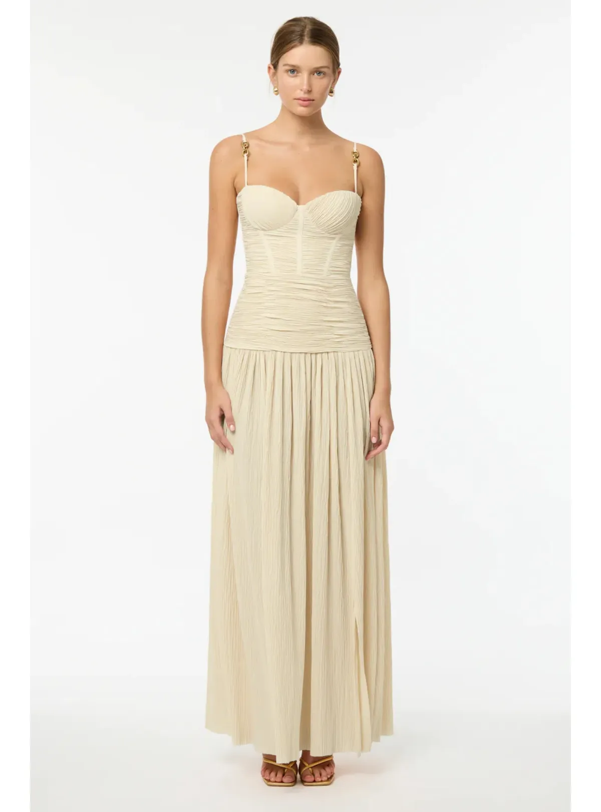Manning Cartel Double Time Pleat Dress in Nougat Size AU 8 - Image 1