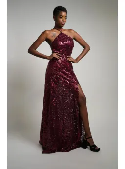 Alamour Almase Gown in Burgundy Size XS / AU 6 for rent on The Volte - image 2