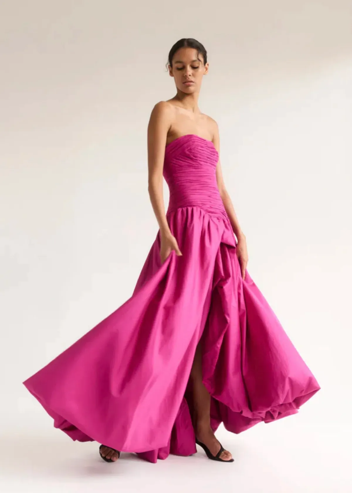 Aje Violette Bubble Hem Maxi Dress Deep Magenta Size AU 6 - Image 1
