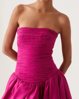 Aje Violette Bubble Hem Maxi Dress Deep Magenta Size AU 6 for rent on The Volte - image 3