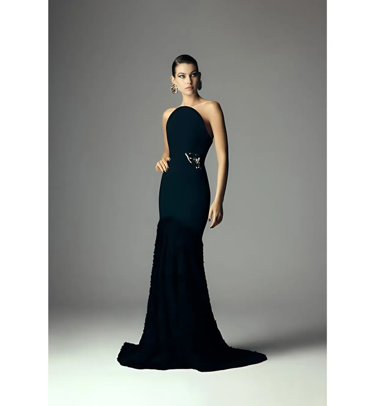 Carla Zampatti Nastro Strapless Gown Black Size 6 for rent on The Volte - main image