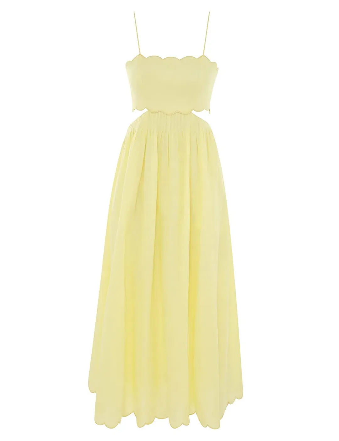 Zimmermann Halliday Scallop Midi Dress in Yellow Size 2 / AU 12 for rent on The Volte - main image