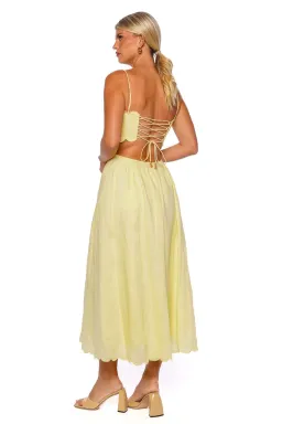 Zimmermann Halliday Scallop Midi Dress in Yellow Size 2 / AU 12 for rent on The Volte - image 2