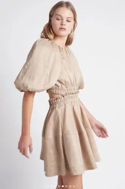 Aje Solitude Cutout Mini Dress Beige Size 10 for rent on The Volte - image 2