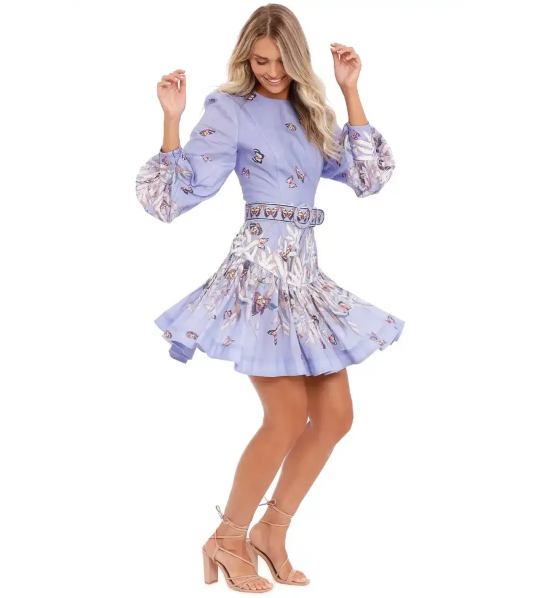 Zimmermann The Botanica Belted Mini Dress Pandanus Size 2 / Au 12 for rent on The Volte - main image