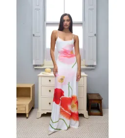 With Harper Lu Low Back Maxi Dress Citrus Poppy Size 8 for rent on The Volte - image 1