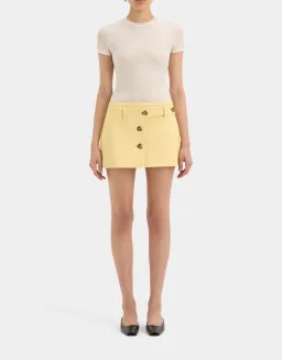 Sir the Label Sandrine Button Mini Skirt Limone Size 1 / AU 8 for rent on The Volte - image 1