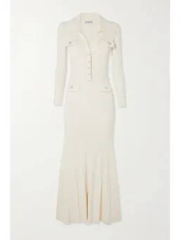 Self Portrait Embellished Ribbed Knit Maxi Dress Cream Size S / AU 8 for rent on The Volte - image 3