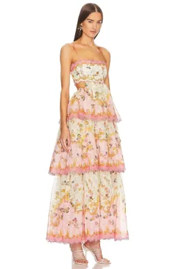 Zimmermann Laurel Frill Midi Dress Floral Size 4 / AU 16 for rent on The Volte - image 2