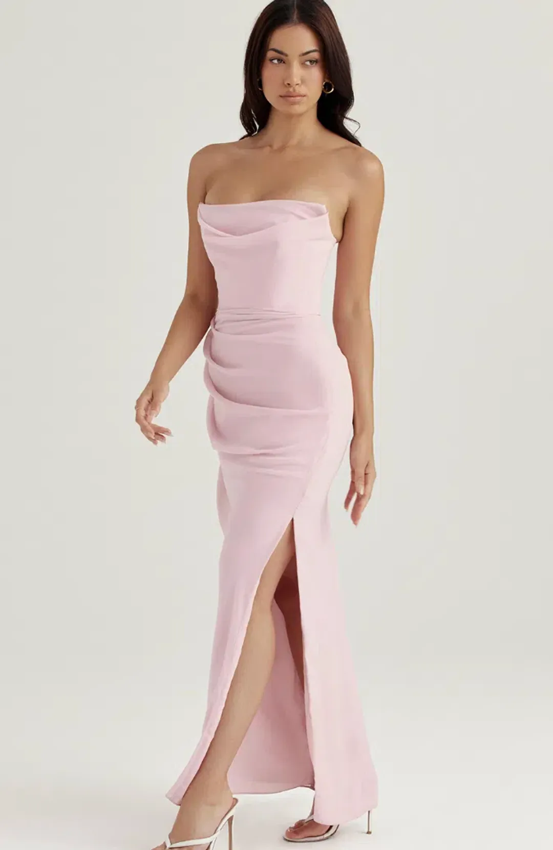 House Of CB Adrienne Strapless Gown Pink Quartz Size 10 for rent on The Volte - main image