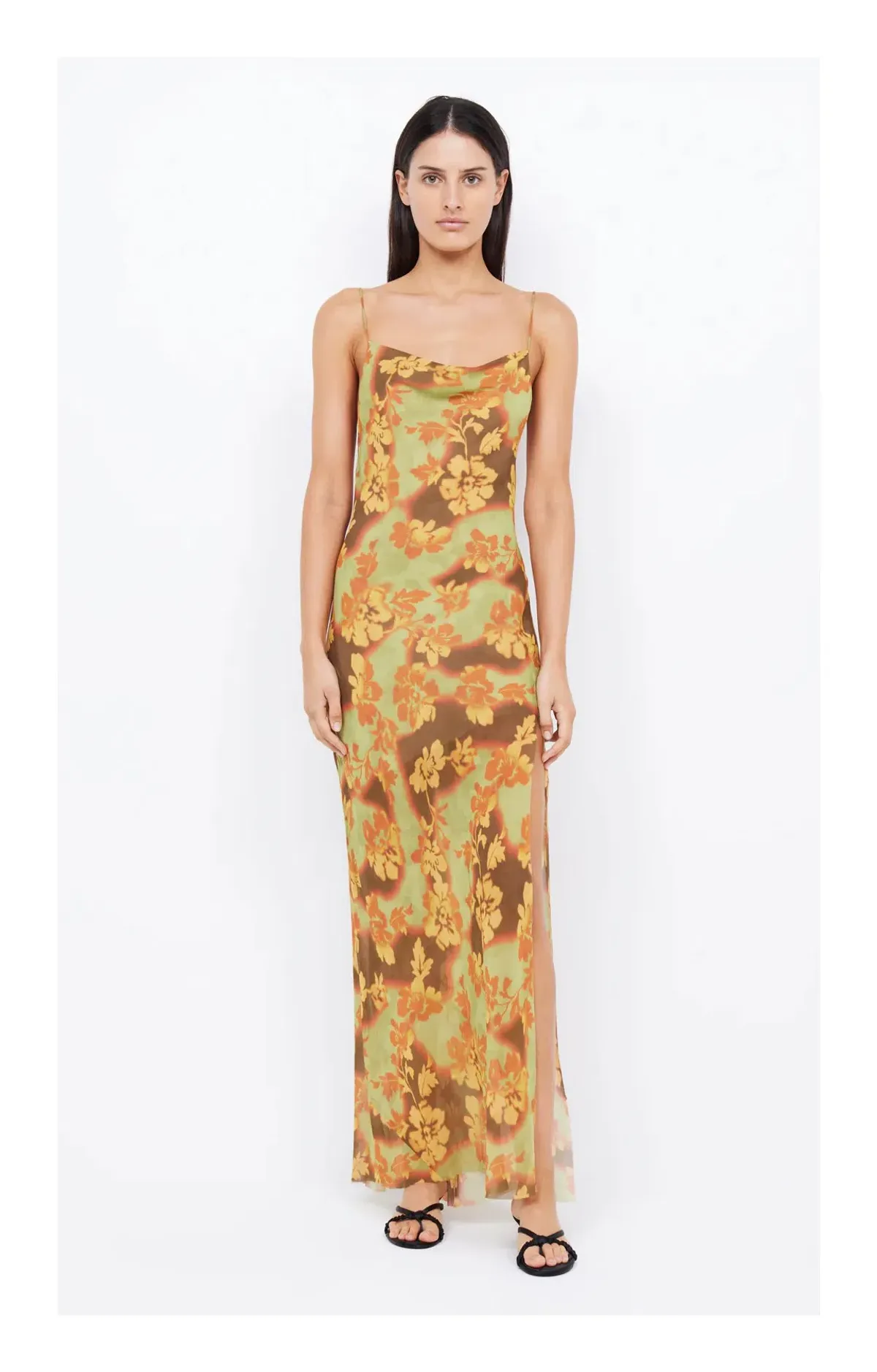 Bec & Bridge Drew Split Maxi Dress Hibiscus Patchwork Size 6 - Image 1