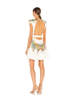 Zimmermann Estelle Tie Mini Dress in Cream Floral Size 2/ AU 12 for rent on The Volte - image 3