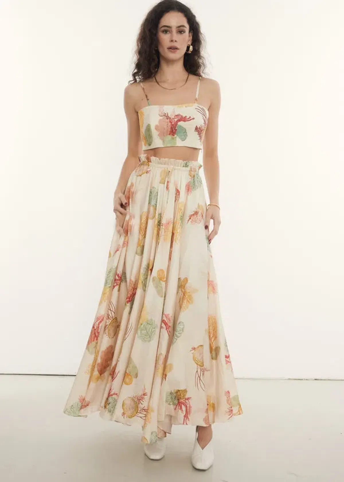 ROOH Collective ‘La Mer’ Summer Crop and Summer Maxi Skirt Print Size M/ AU 10 - Image 2