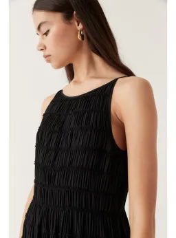 Aje Rosewood Ruched Maxi Dress in Black Size AU 12 for rent on The Volte - image 3
