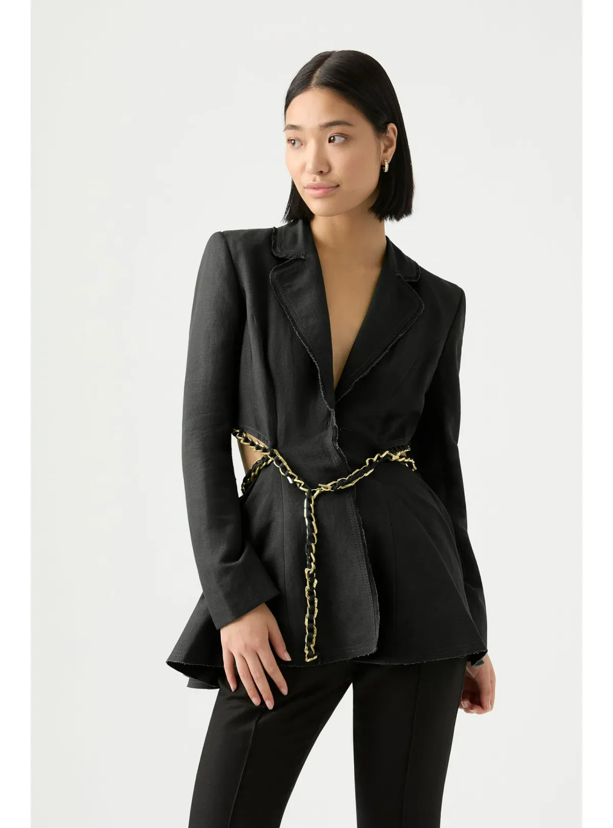 Aje Opal Backless Chainlink Jacket Black Size AU 10 - Image 2