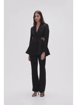 Aje Opal Backless Chainlink Jacket Black Size AU 10 for rent on The Volte - image 1