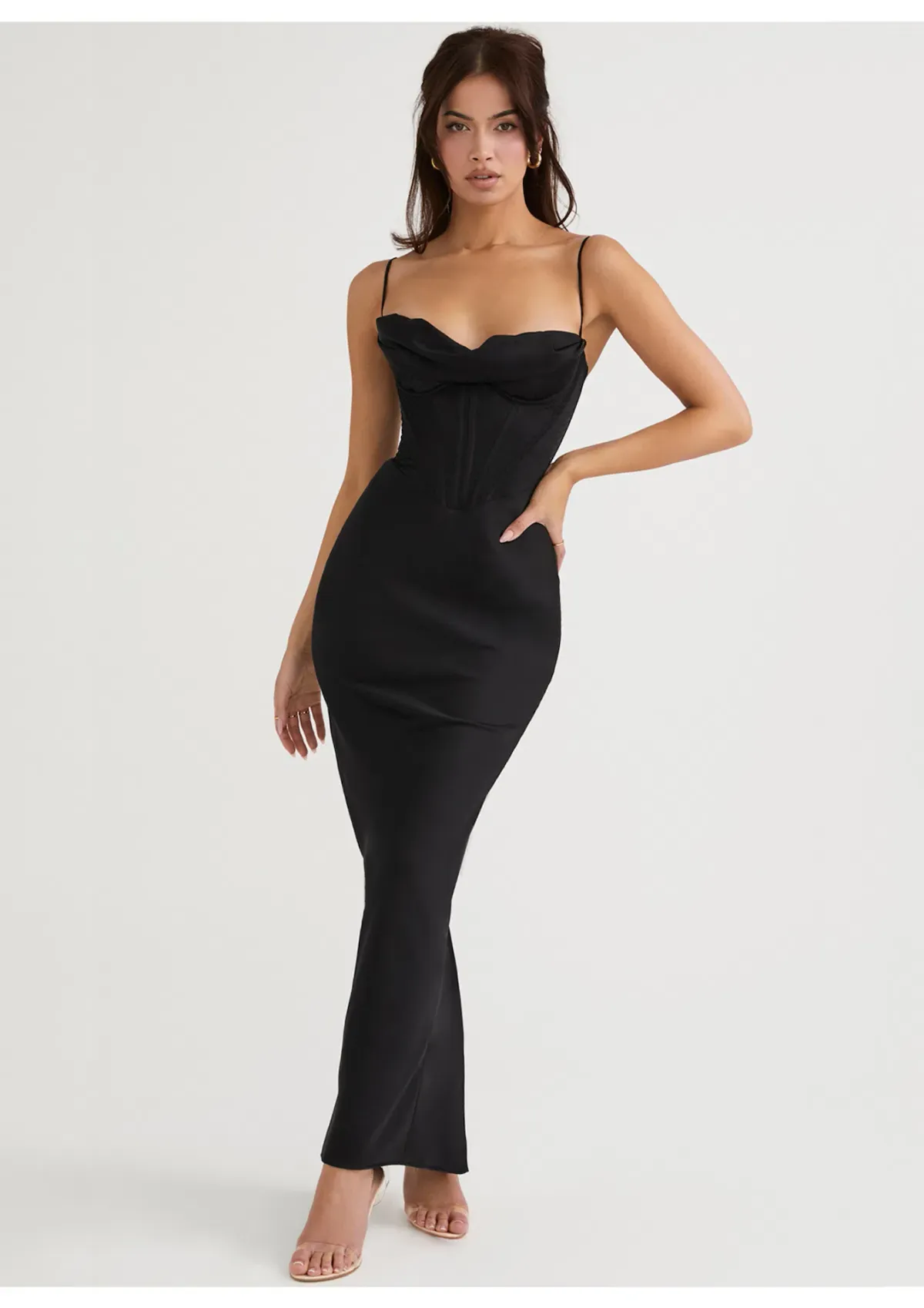 House of CB Charmaine Corset Maxi Dress Black Size S / AU 8 for rent on The Volte - main image