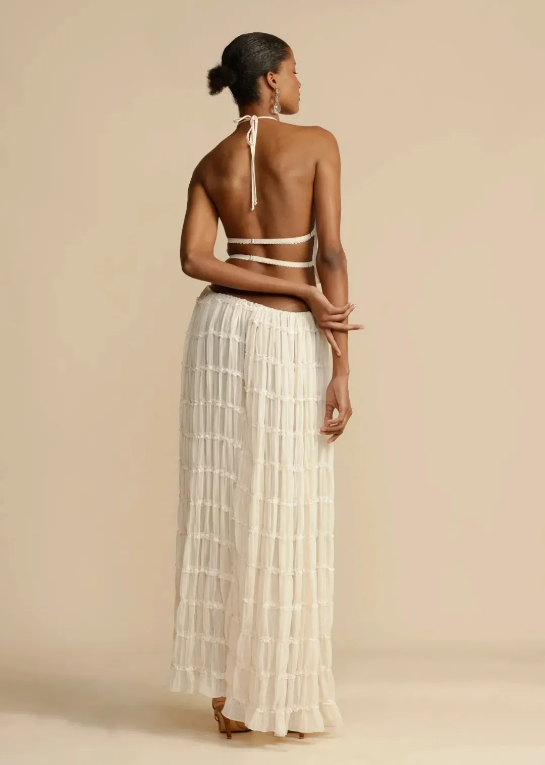 Arcina Ori Juliette Halter and Skirt Set Cream Size S / AU 8 for rent on The Volte - main image
