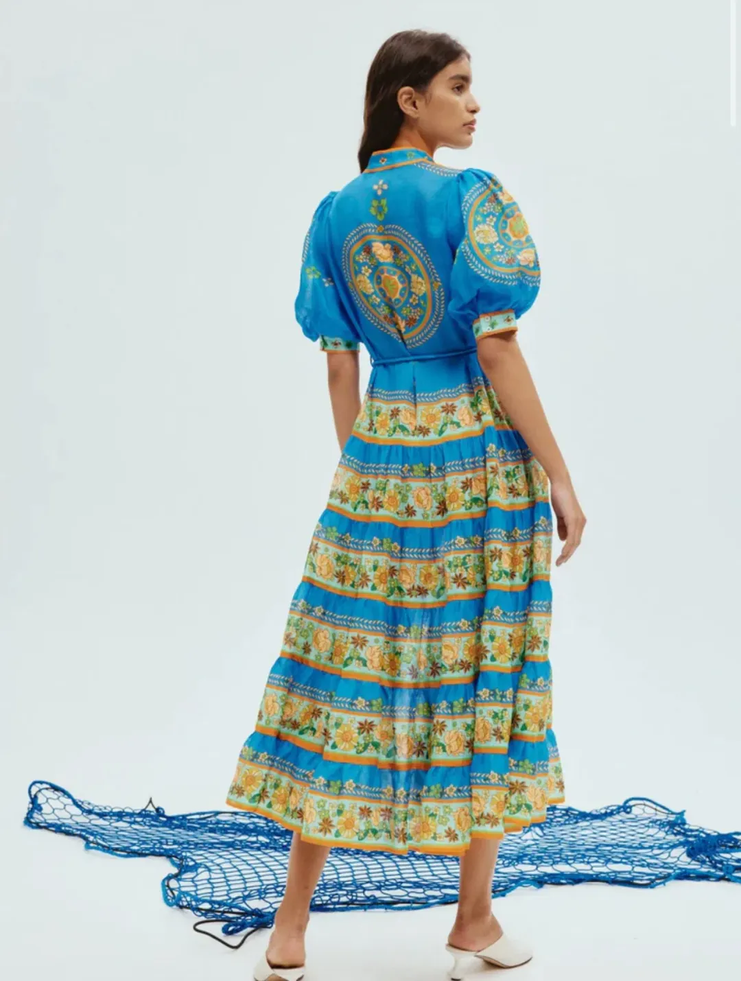 Alemais Linda Tiered Midi Dress Floral Size 10 for rent on The Volte - main image