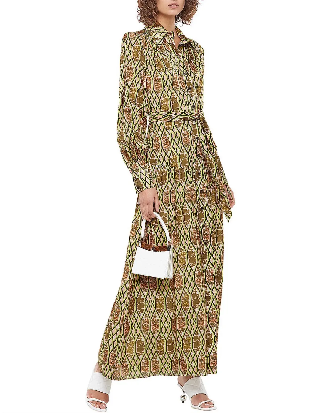 Manning Cartell Sugar Pop Long Sleeve Shirt Dress Floral Size 10 for rent on The Volte - main image