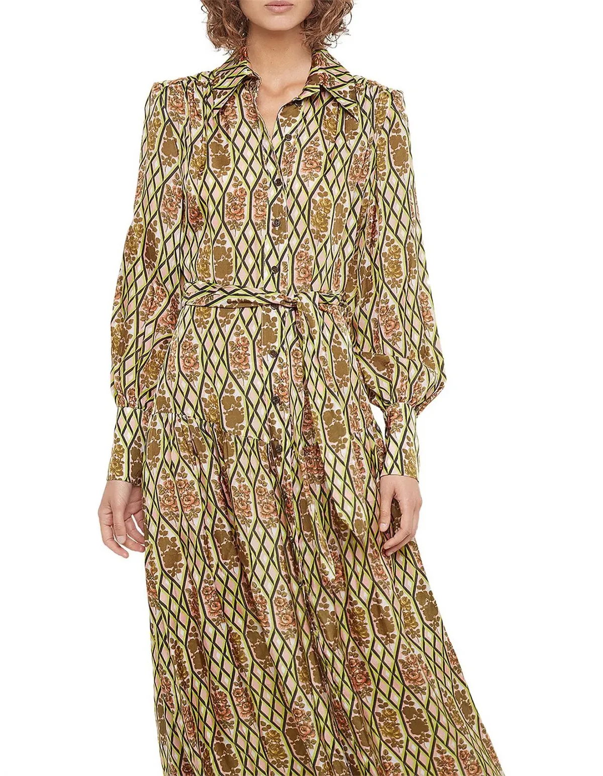 Manning Cartell Sugar Pop Long Sleeve Shirt Dress Floral Size 10 - Image 4