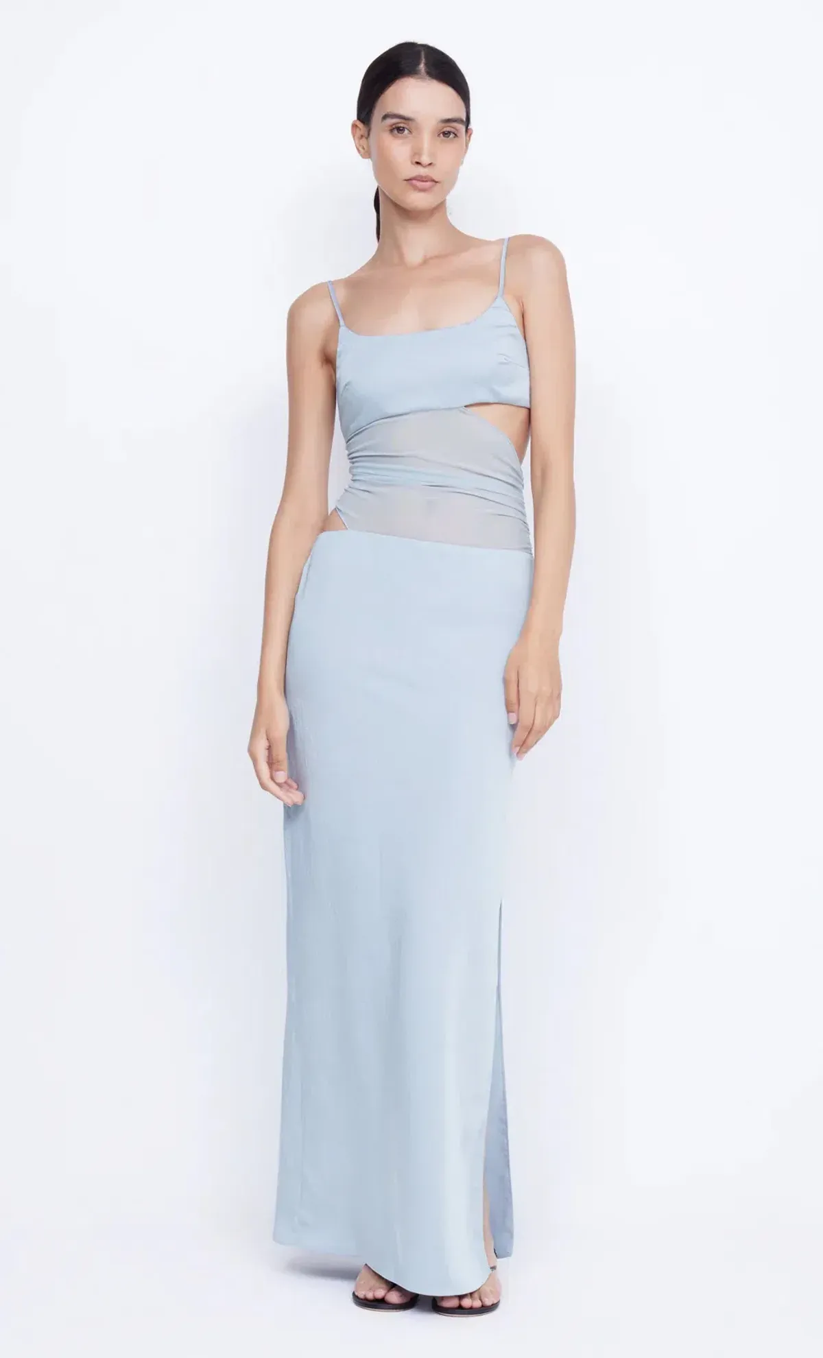 Bec & Bridge Mari Lou Asym Maxi Dress Dove Blue Size AU 6 - Image 6