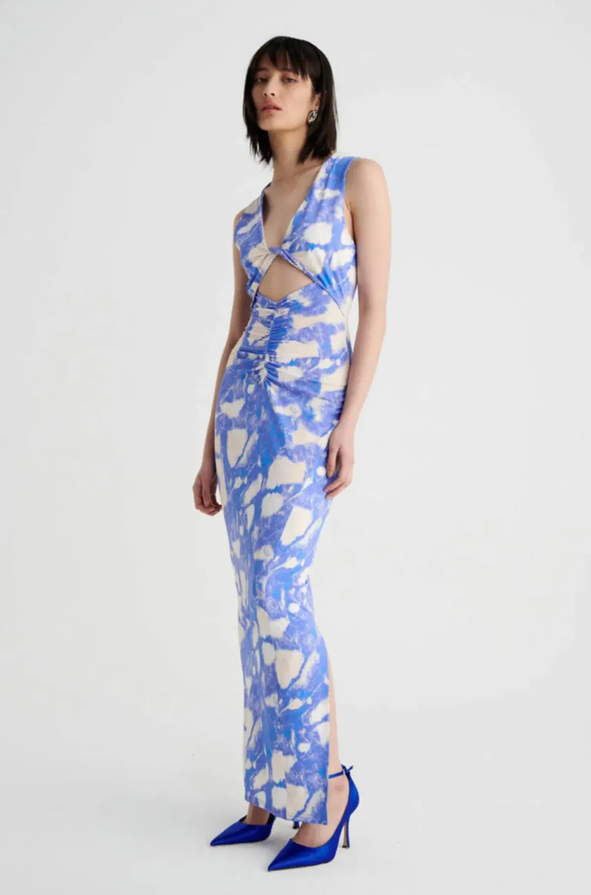 Suboo Marble Sleeveless Reversible Twist Front Maxi Dress Print Size S / AU 8 - Image 2