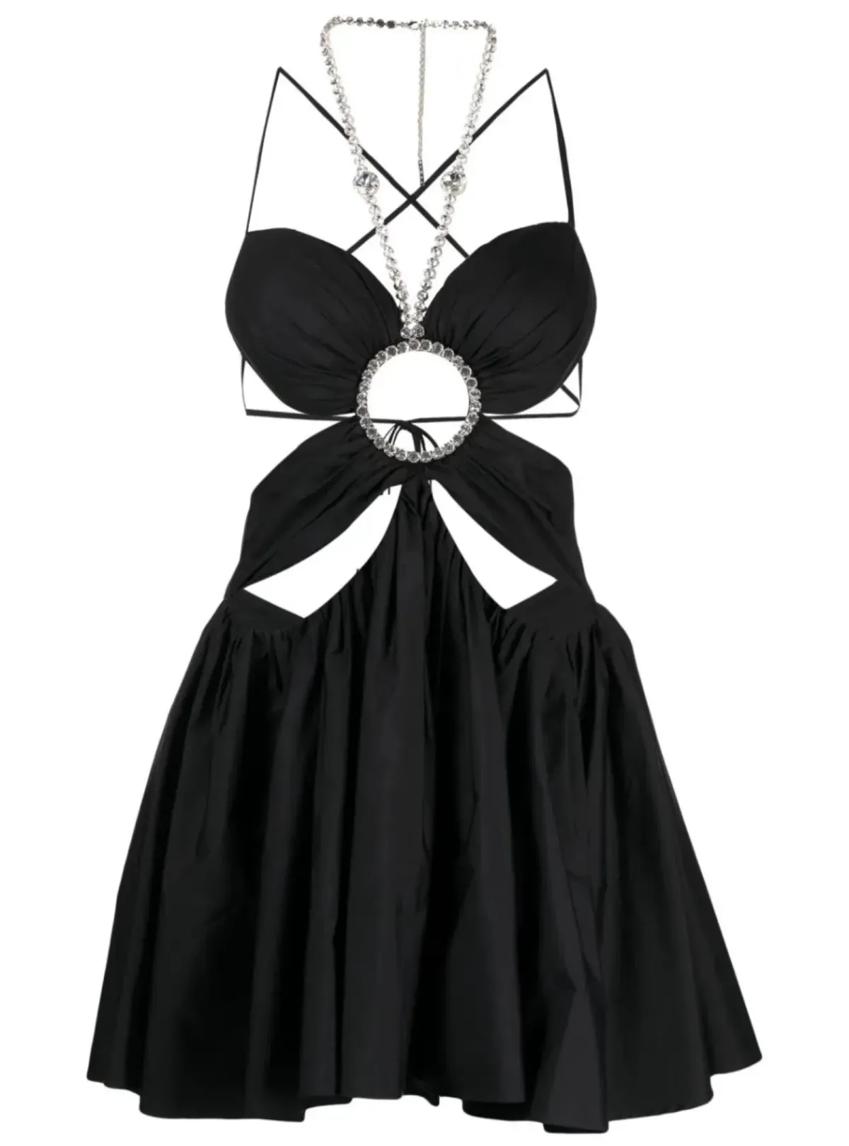 Area NYC Gathered Butterfly Poplin Mini Dress Black Size 2 / AU 8 - Image 3