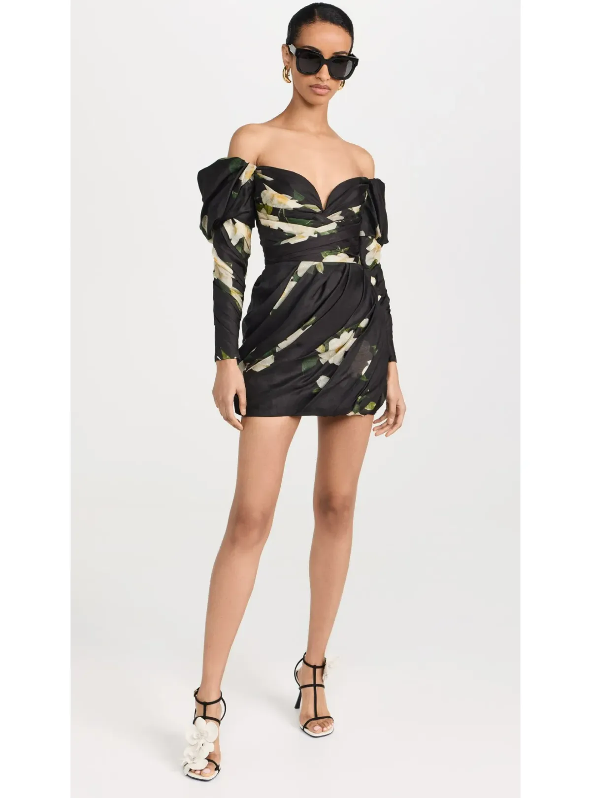 Zimmermann Harmony Drape Mini Dress in Black Magnolia Size 2 / AU 12 - Image 1