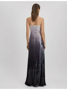 Halston Spencer Sequin Strapless Maxi Dress in Multi Size AU 8 for rent on The Volte - image 2