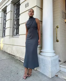 Sheike Phoenix Maxi Dress Grey Size 6 for rent on The Volte - image 1