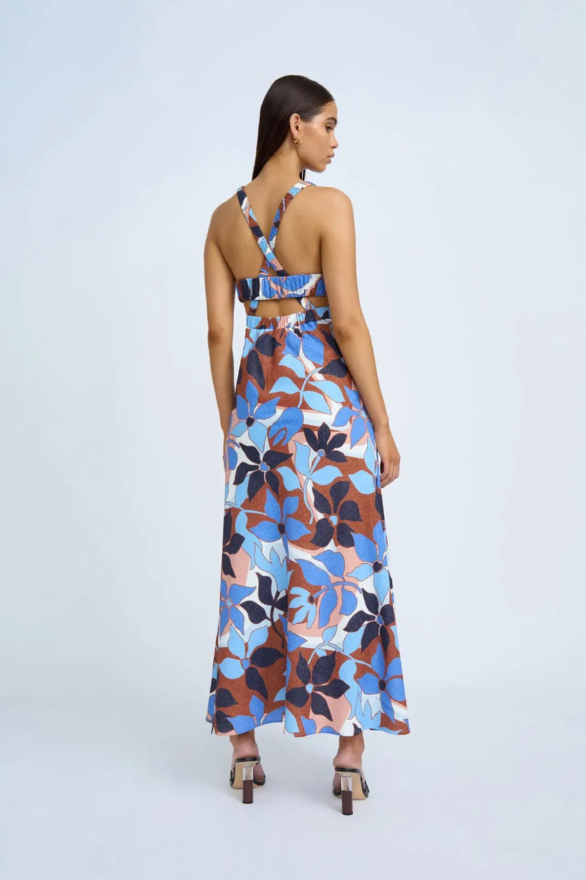 By Johnny Ophelia Floral Bias Midi Dress Multi Size 10 - Image 3