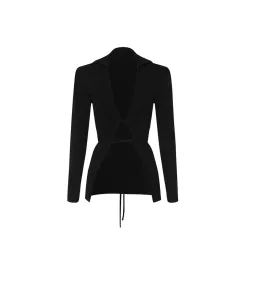 Christopher Esber Tie Front Knit Cardigan Black Size XXS/ Au 4 for rent on The Volte - image 4