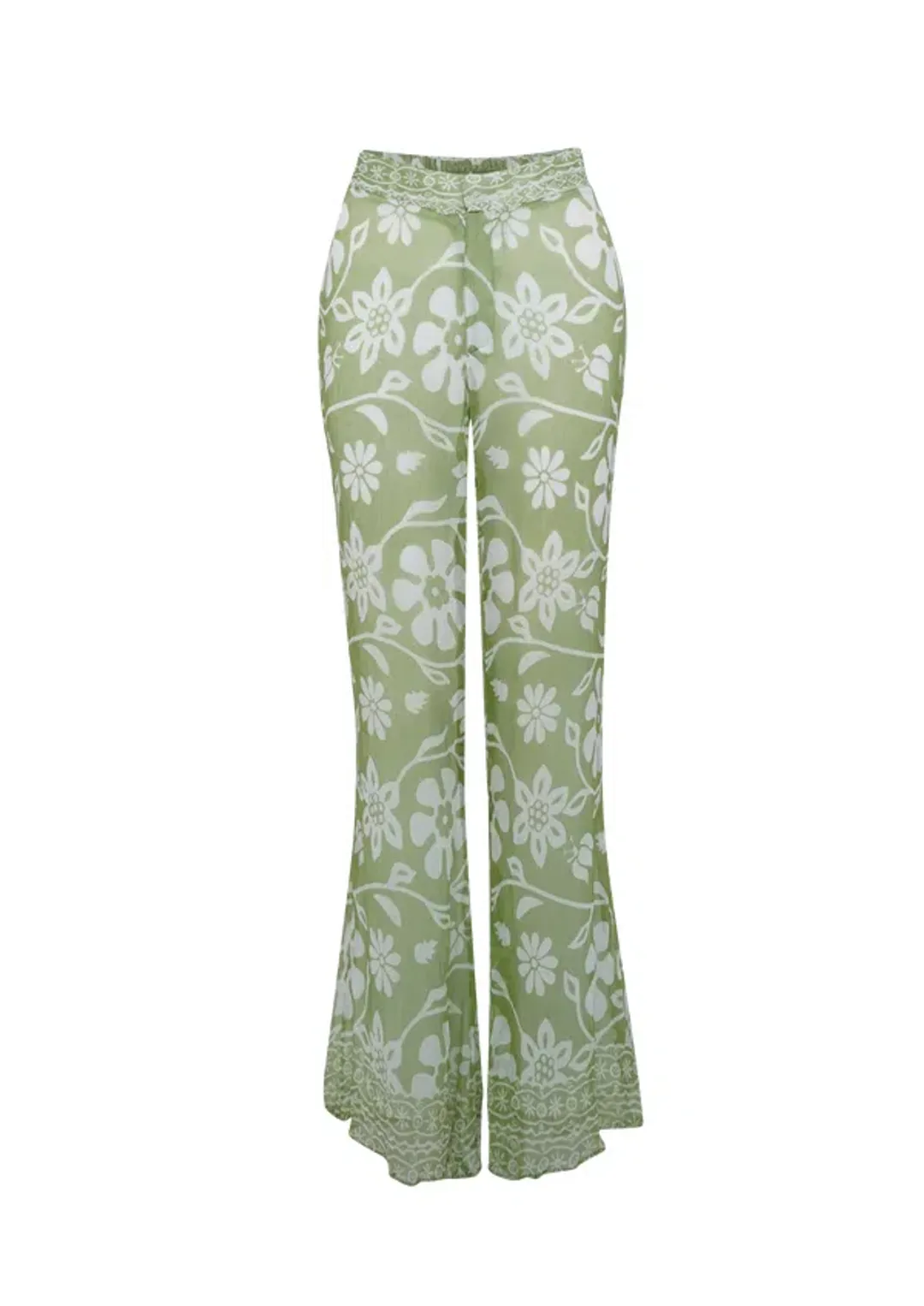 Ranaco Atelier Set: The Flared Pant Moss Green Size S/ AU 8 AND Ranaco Atelier Front Tie Blouse for rent on The Volte - main image