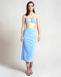 Bec and Bridge Noa Bralette and Midi Skirt Set Blue Size AU 6 for rent on The Volte - image 1