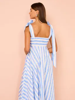 Aston Studio Pippa Dress in Lapis Stripe Size 10 for rent on The Volte - image 3